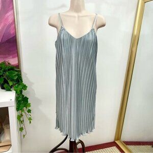 Rachel Zoe Pleated Silver Strappy Slip Dress Size XS